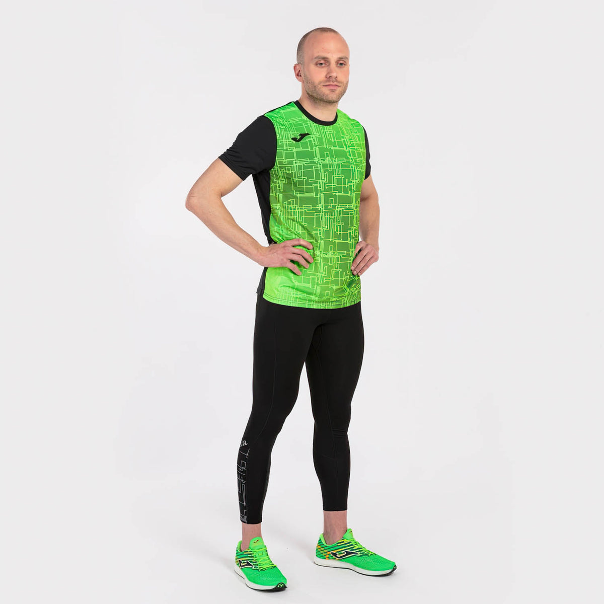 Joma Elite VIII Maglietta Black/Green Fluor