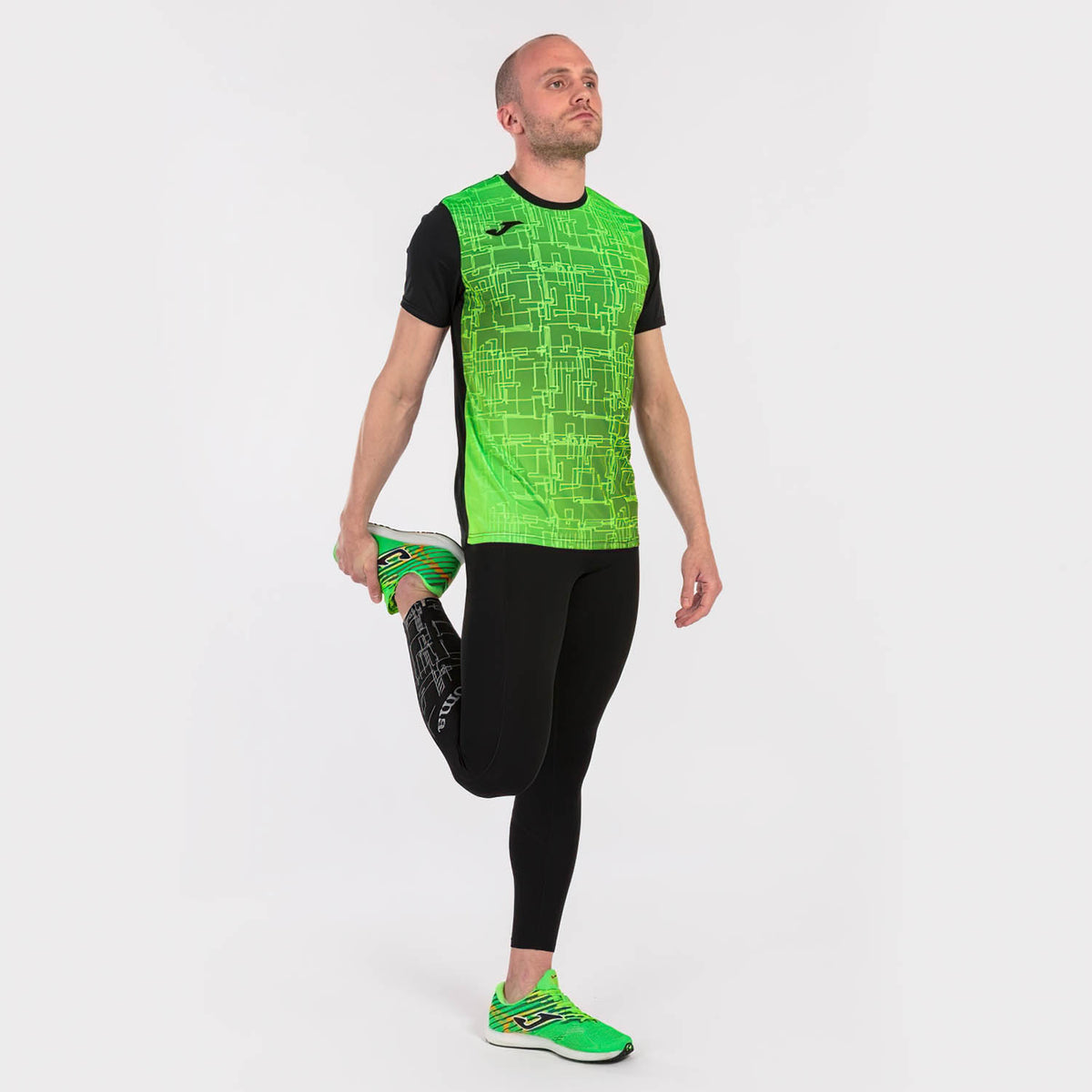 Joma Elite VIII Maglietta Black/Green Fluor