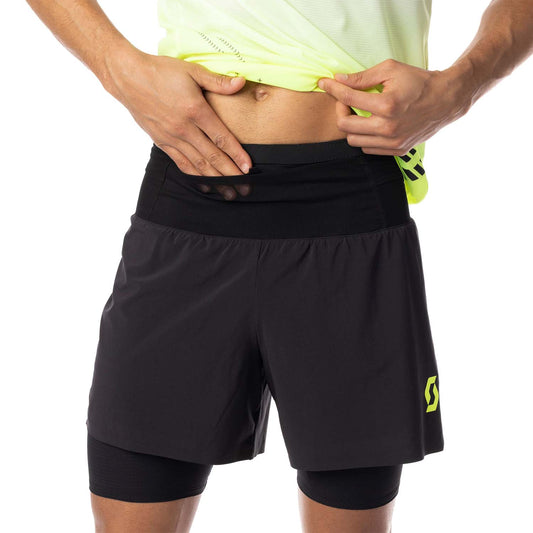 Scott Hybrid RC Run 4in Pantaloncini Black/Yellow