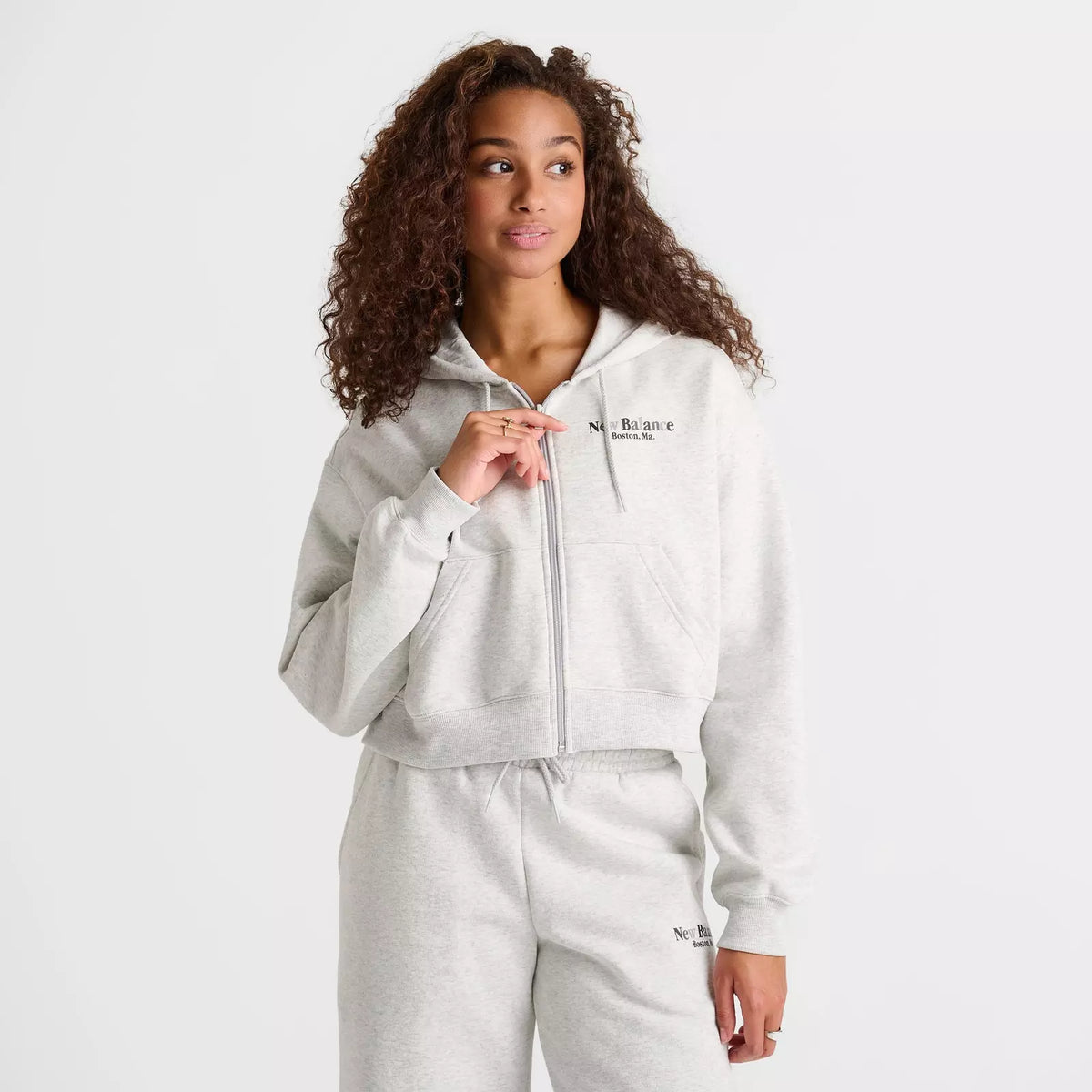 Women's New Balance Tone Crop Full-Zip Hoodie