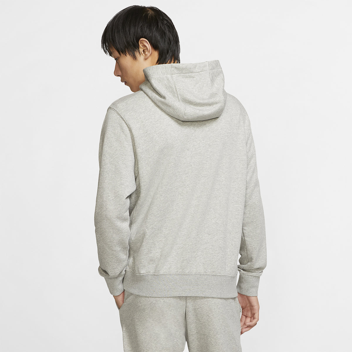 Nike Club Felpa Dark Grey Heather/Matte Silver/White