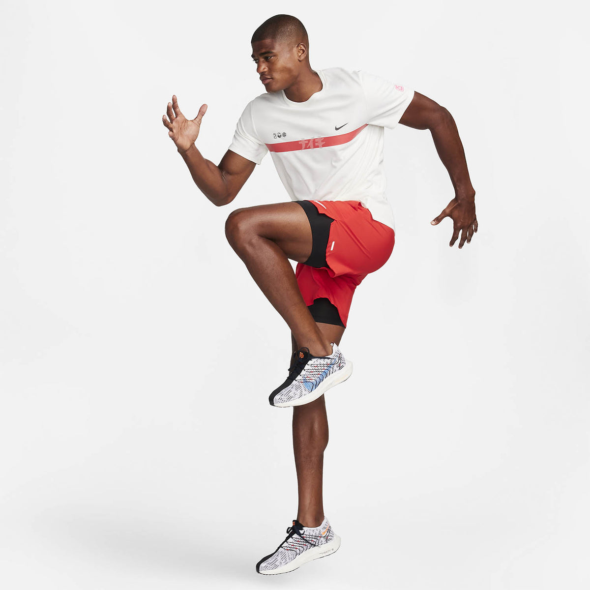 Nike Dri-FIT UV Miler Ekiden Maglietta Sail/Track Red/Hyper Pink/Medium Ash